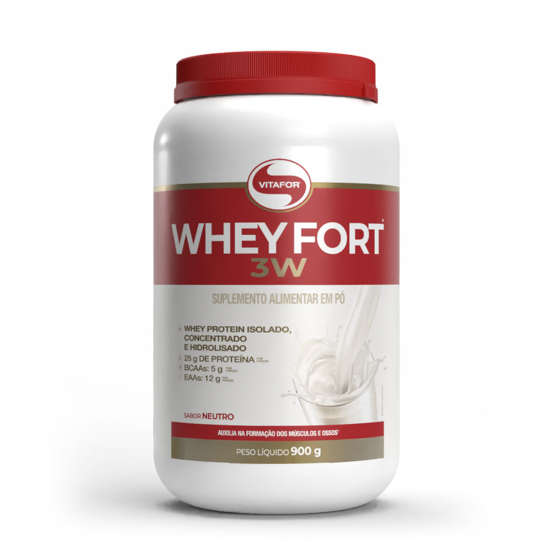 WHEY FORT 3W POTE 900G NEUTRO
