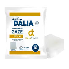 COMPRESSA DE GAZE ESTERIL 7,5X7,5 13FIOS C/10 BASIC LINHA DALIA