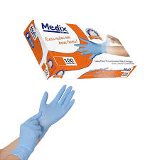 LUVA DE NITRILO AZUL UG TAM P C/100UN MEDIX