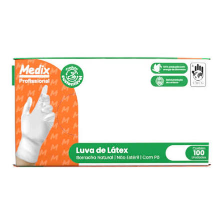 LUVA LATEX NAO SAUDE C/PO TAM G 100UN MEDIX