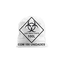 SACO DE LIXO HOSPITALAR 100 LTS BRANCO 100UND
